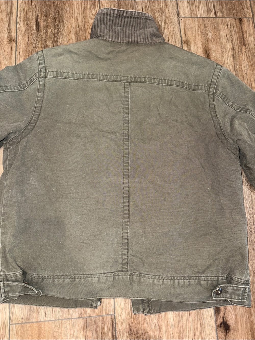 Vintage Rustic Cherokee Men's Olive Canvas Field Jacket with Plaid Lining - Picture 7 of 10